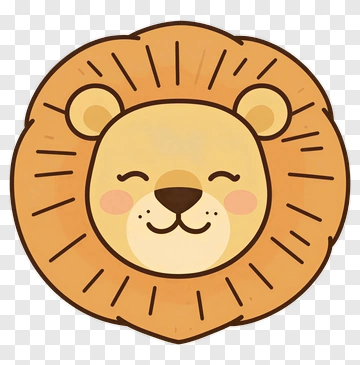 Cartoon Lion Face PNG
