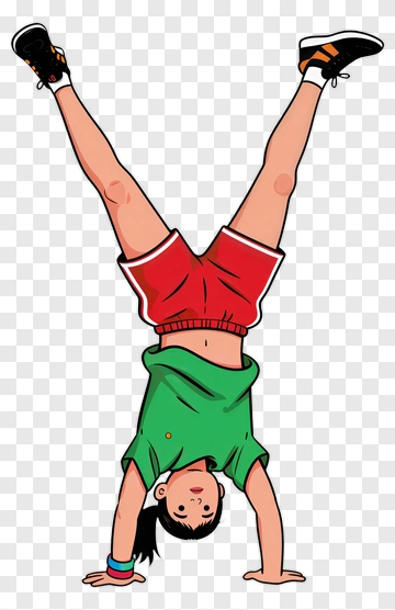 Girl Doing A Handstand In Sportswear PNG
