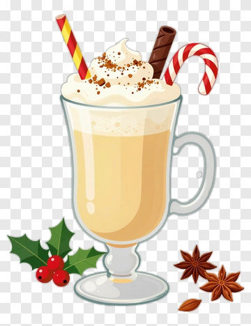 Holiday Beverage With Candy Canes And Spices PNG