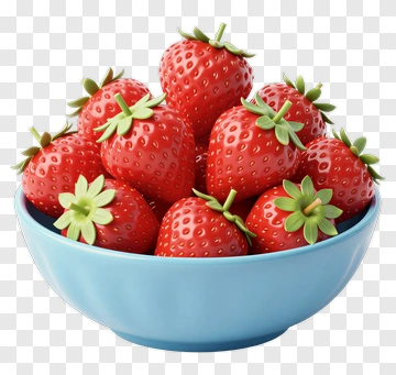 Bowl Of Fresh Strawberries PNG