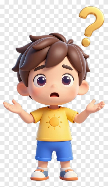 Cartoon Boy With Question Mark PNG