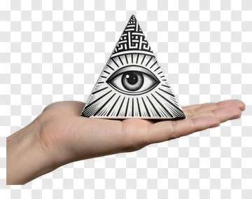 Hand Holding A Pyramid With Eye Symbol PNG
