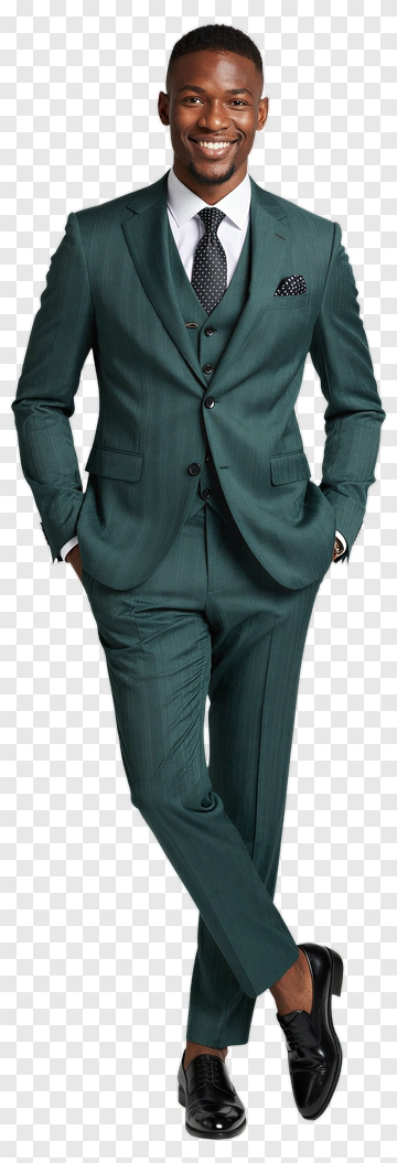 Man In A Stylish Green Suit PNG