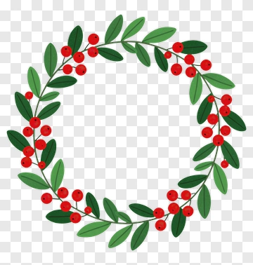 Berry Wreath With Green Leaves PNG