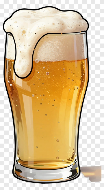 Glass Of Beer With Foam PNG