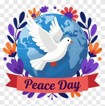Dove Flying Over A Globe For Peace Day PNG