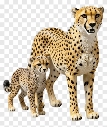 Cheetah Family Figurines PNG