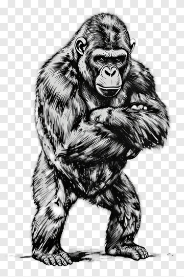 Illustration Of A Strong Gorilla PNG