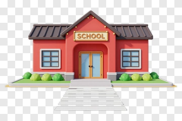 3D School Building PNG