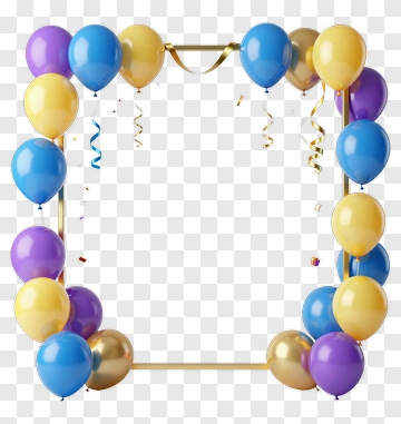 Colorful Balloon Frame PNG