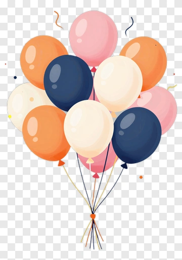 Colorful Balloon Bouquet PNG