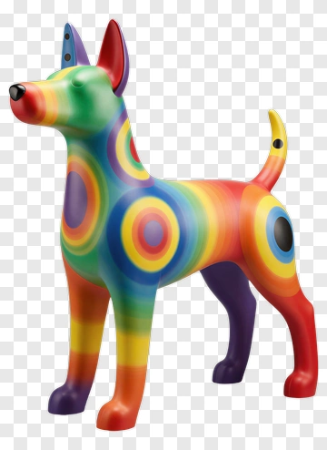 Colorful Dog Sculpture PNG