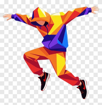 Colorful Young Man Jumping PNG