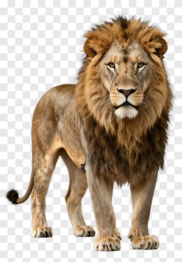 Realistic Lion Standing Proud PNG
