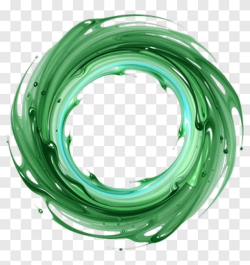 Green Circular Swirl Design PNG