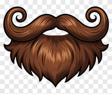 Stylized Brown Mustache And Beard PNG