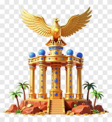 Golden Temple With Eagle Sculpture PNG