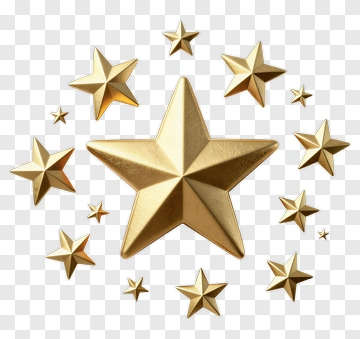 Golden Star Decoration PNG