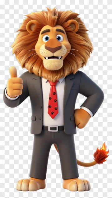 Cartoon Lion In A Suit Giving A Thumbs Up PNG