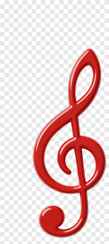 Red Treble Clef Symbol PNG