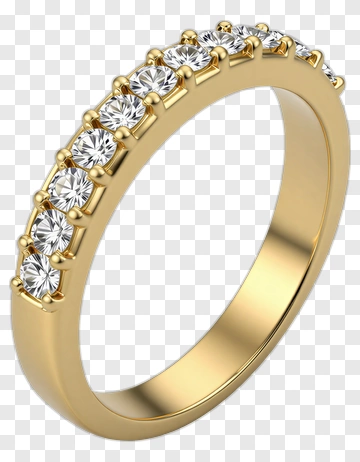 Gold Ring With Diamonds PNG