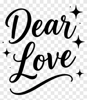 Dear Love Text Design PNG