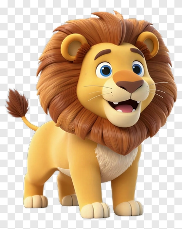 Cartoon Lion With A Happy Expression PNG