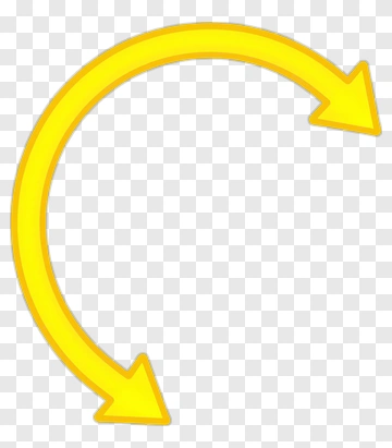 Yellow Curved Arrow PNG