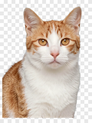 Orange And White Cat Portrait PNG