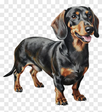 Dachshund Dog Standing Proudly PNG