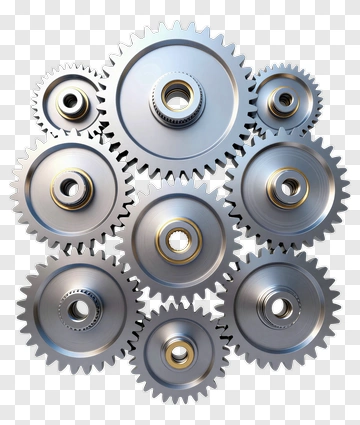 Silver Gears Arrangement PNG