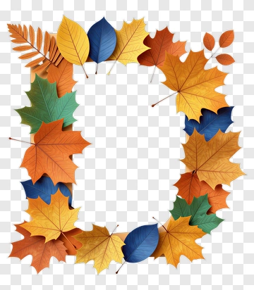 Colorful Leaf Frame PNG