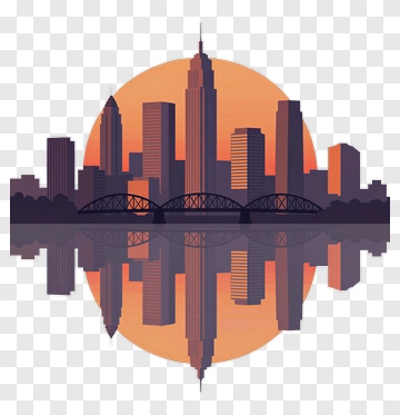 City Skyline At Sunset PNG