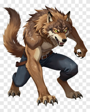 Cartoon Werewolf Character PNG