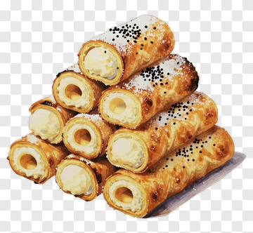 Stack Of Cream Filled Pastries PNG