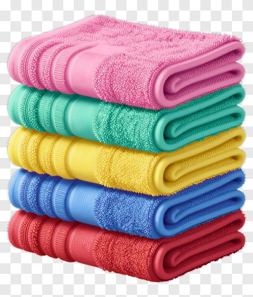 Stack Of Colorful Towels PNG
