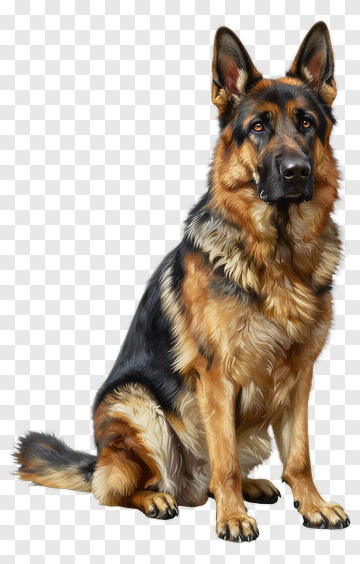 German Shepherd Dog Sitting PNG