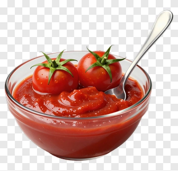 Tomato Ketchup In A Bowl With Fresh Tomatoes PNG
