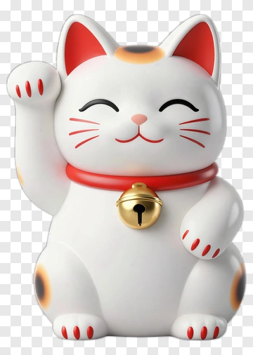 Maneki Neko Cat Figurine PNG