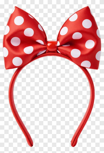 Red Polka Dot Bow Headband PNG
