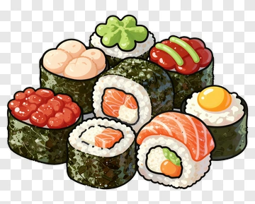 Colorful Sushi Assortment PNG