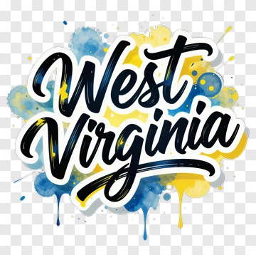 West Virginia Typography Art PNG