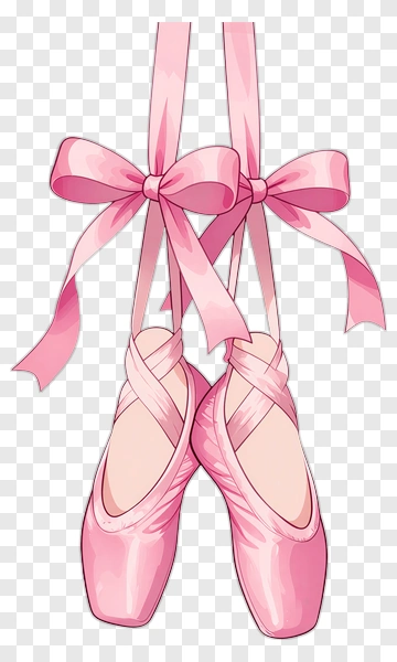 Pink Ballet Shoes With Ribbons PNG