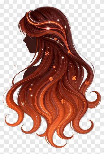 Beautiful Long Hair With Sparkles PNG