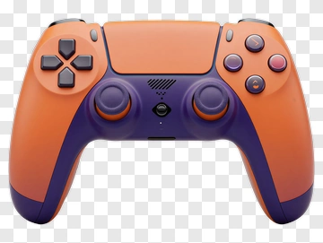 Gaming Controller With Orange And Purple Design PNG