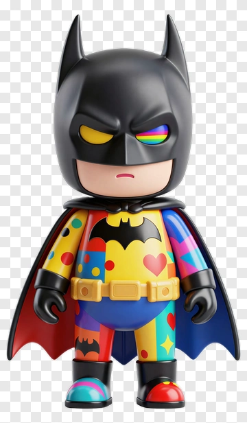 Colorful Batman Figurine PNG