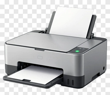 Printer With Paper Output PNG