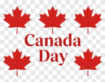 Canada Day Celebration With Maple Leaves PNG