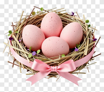 Pink Easter Eggs In A Nest PNG