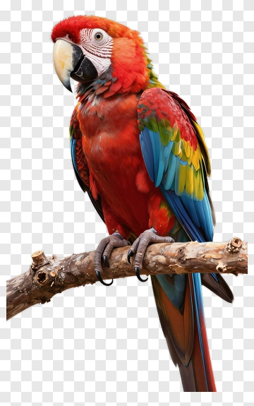Colorful Macaw Parrot Perched On A Branch PNG